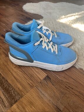 Jordan Kids Sky Blue and White Low-Top Sneakers
